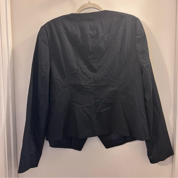Worthington Navy Pinstripe Blazer Women’s XL One Button Classic Jacket - Picture 2 of 4